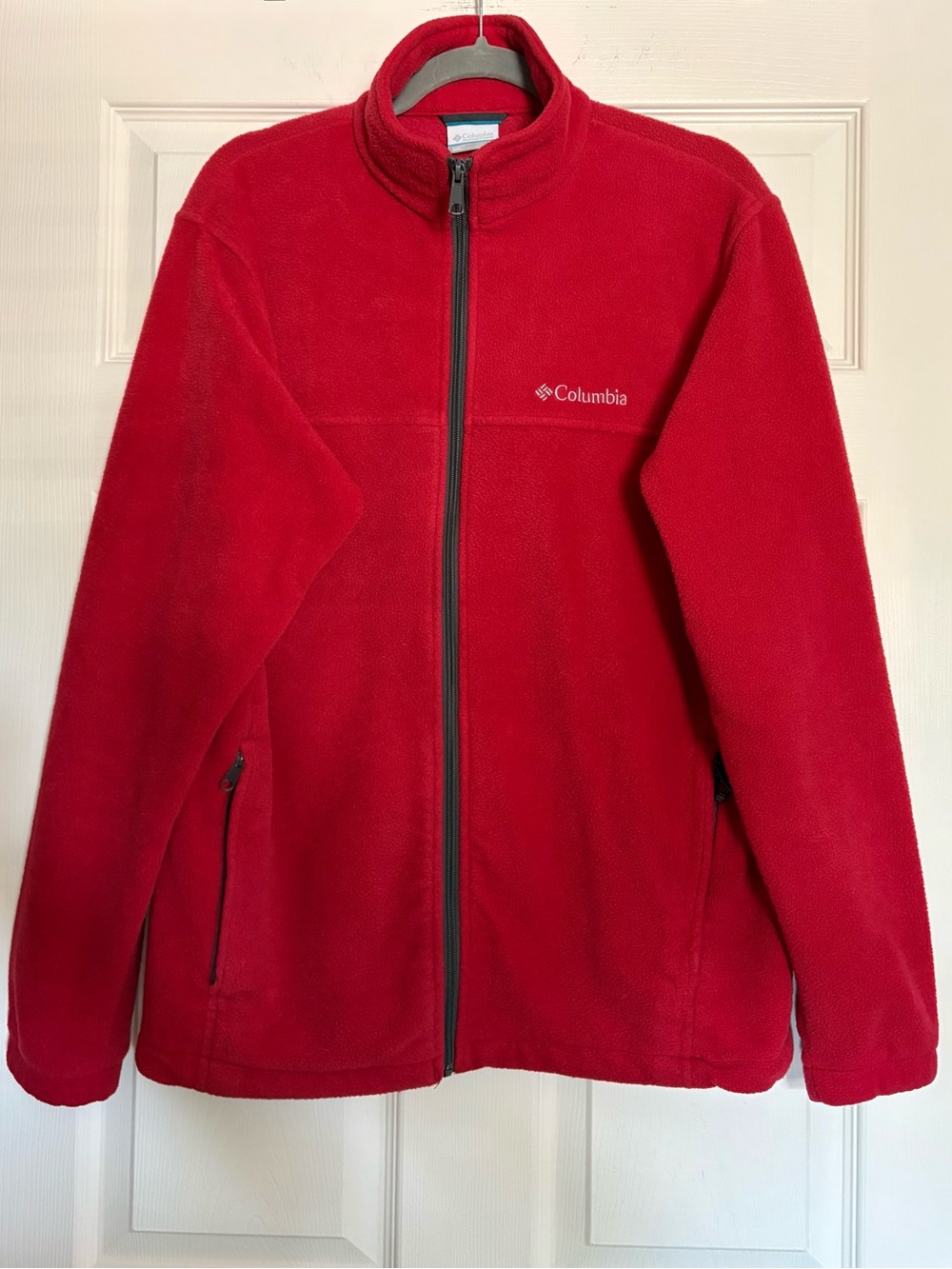 Columbia Red Full-Zip Fleece Jacket